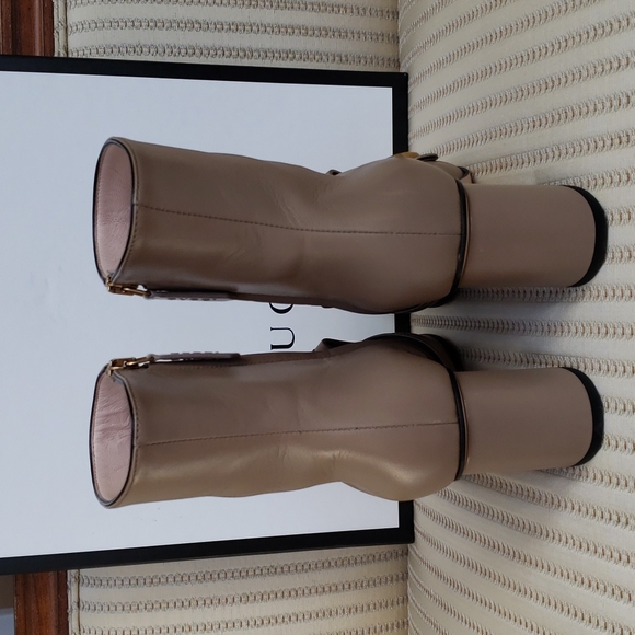 GUCCI MARMONT GG FRINGE LEATHER ANKLE BOOTS - Picture 7 of 11